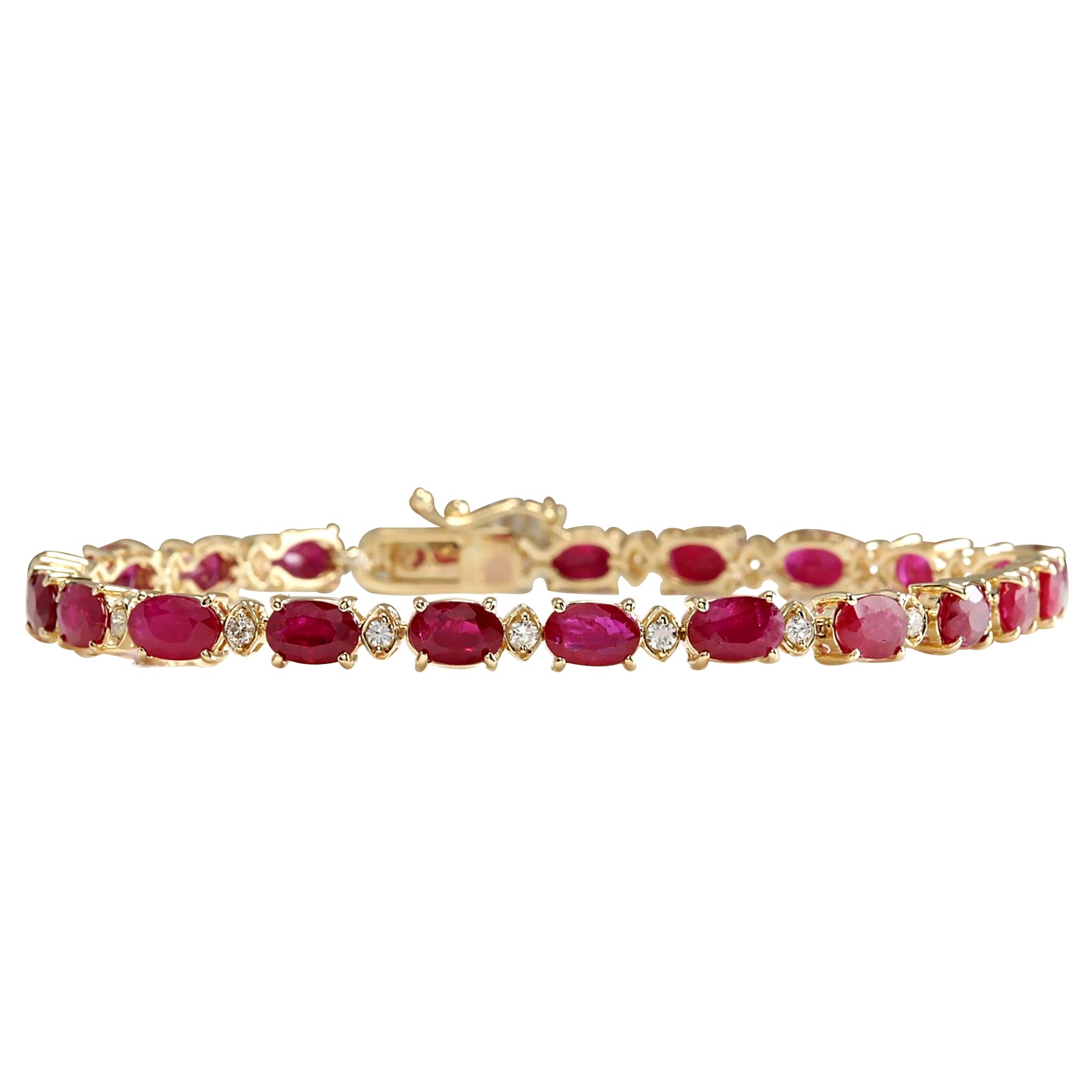 Delicate Ruby Bracelet in White Gold | KLENOTA