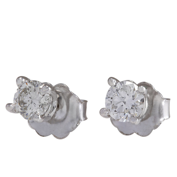 0.45 Carat Natural Diamond 14K White Gold Earrings - Fashion Strada