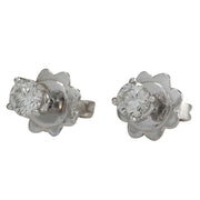 0.30 Carat Natural Diamond 14K White Gold Earrings - Fashion Strada