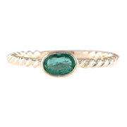 0.50 Carat Natural Emerald 14K Yellow Gold Ring - Fashion Strada