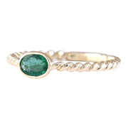 0.50 Carat Natural Emerald 14K Yellow Gold Ring - Fashion Strada