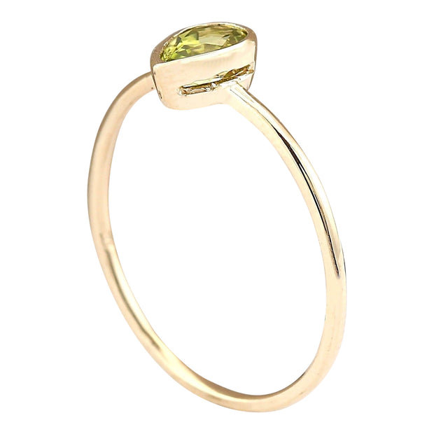 0.50 Carat Natural Peridot 14K Yellow Gold Ring - Fashion Strada