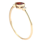 0.56 Carat Natural Rhodolite Garnet 14K Yellow Gold Diamond Ring - Fashion Strada