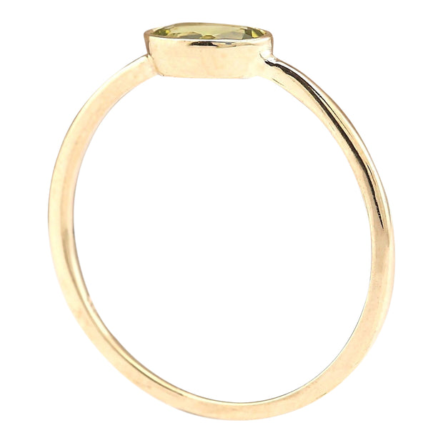 0.60 Carat Natural Peridot 14K Yellow Gold Ring - Fashion Strada
