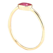 0.60 Carat Natural Ruby 14K Yellow Gold Ring - Fashion Strada