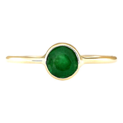 0.85 Carat Natural Emerald 14K Yellow Gold Ring - Fashion Strada