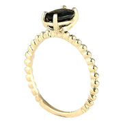 1.00 Carat Natural Sapphire 14K Yellow Gold Ring - Fashion Strada