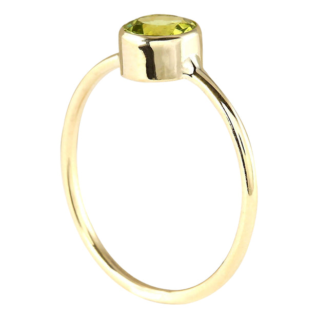 1.00 Carat Natural Peridot 14K Yellow Gold Ring - Fashion Strada
