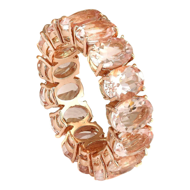 11.10 Carat Natural Morganite 14K Rose Gold Ring - Fashion Strada