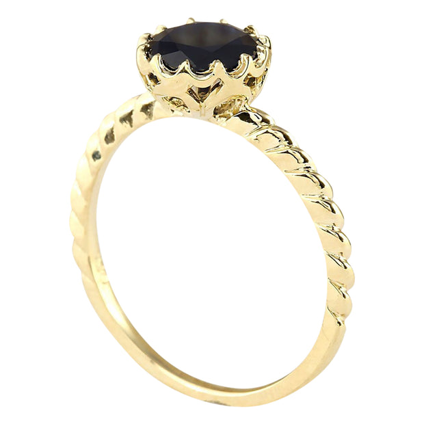 1.30 Carat Natural Sapphire 14K Yellow Gold Ring - Fashion Strada