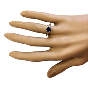 1.40 Carat Natural Sapphire 14K Yellow Gold Diamond Ring - Fashion Strada