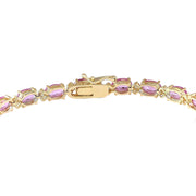 14.92 Carat Natural Sapphire 14K White Gold Diamond Bracelet - Fashion Strada
