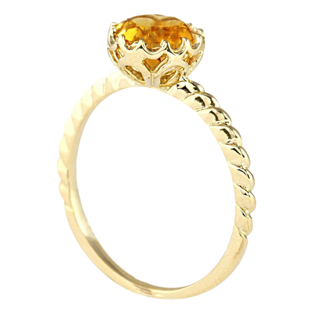 1.50 Carat Natural Citrine 14K Yellow Gold Ring - Fashion Strada