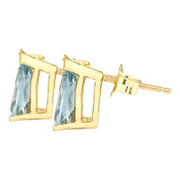 2.00 Carat Natural Aquamarine 14K Yellow Gold Earrings - Fashion Strada