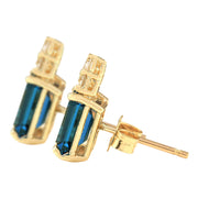 2.15 Carat Natural Topaz 14K Yellow Gold Diamond Earrings - Fashion Strada