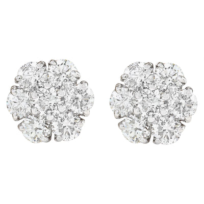 2.50 Carat Natural Diamond 14K White Gold Earrings - Fashion Strada