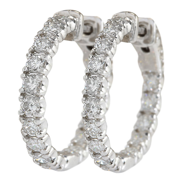 2.50 Carat Natural Diamond 14K White Gold Earrings - Fashion Strada