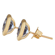 2.61 Carat Natural Tanzanite 14K Yellow Gold Earrings - Fashion Strada