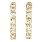 3.25 Carat Natural Diamond 14K Yellow Gold Earrings - Fashion Strada