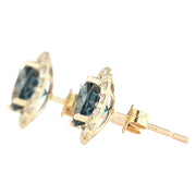 3.65 Carat Natural Topaz 14K Yellow Gold Diamond Earrings - Fashion Strada