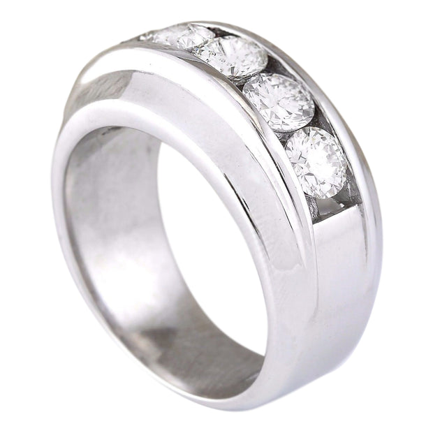 3.90 Carat Natural Diamond 14K White Gold Ring - Fashion Strada
