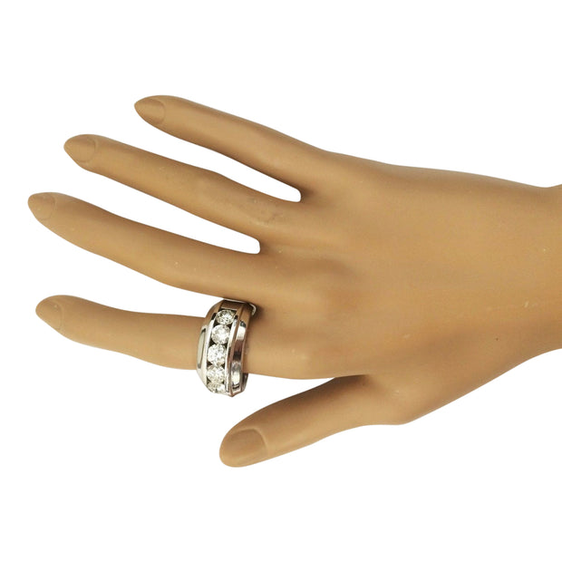3.90 Carat Natural Diamond 14K White Gold Ring - Fashion Strada