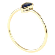0.52 Carat Natural Sapphire 14K Yellow Gold Ring - Fashion Strada
