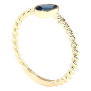 0.70 Carat Natural Ceylon Sapphire 14K Yellow Gold Ring - Fashion Strada