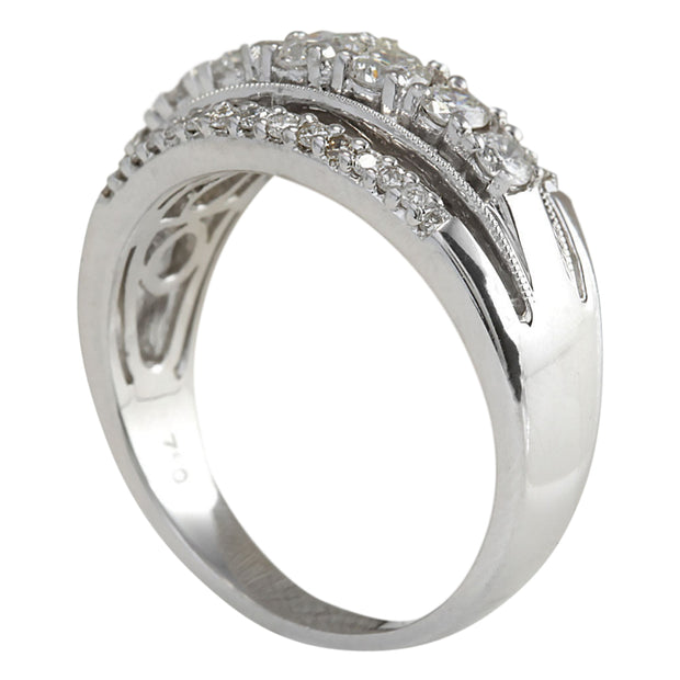 1.00 Carat Natural Diamond 14K White Gold Ring - Fashion Strada