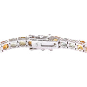 14.64 Carat Natural Ceylon Sapphire 14K White Gold Bracelet - Fashion Strada