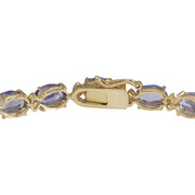 18.03 Carat Natural Tanzanite 14K Yellow Gold Diamond Bracelet - Fashion Strada