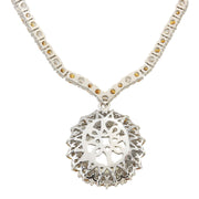 18.12 Carat Natural Opal 14K White Gold Diamond Necklace - Fashion Strada