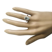 2.31 Carat Natural Aquamarine 14K Rose Gold Diamond Ring - Fashion Strada