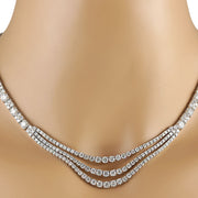 24.00 Carat Natural Diamond 14K White Gold Necklace - Fashion Strada