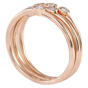 0.24 Carat Natural Diamond 14K Rose Gold Ring - Fashion Strada