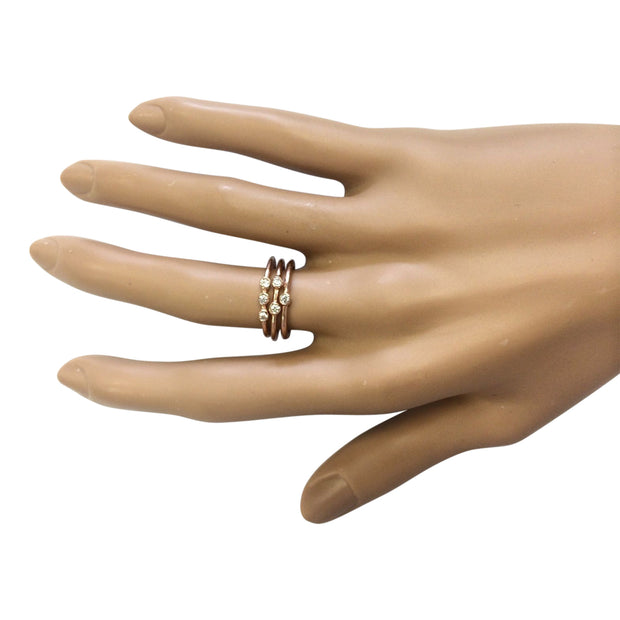 0.24 Carat Natural Diamond 14K Rose Gold Ring - Fashion Strada