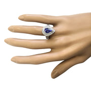 2.53 Carat Natural Tanzanite 14K White Gold Diamond Ring - Fashion Strada