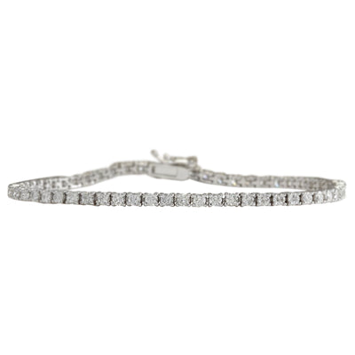 2.55 Carat Natural Diamond 14K White Gold Bracelet - Fashion Strada