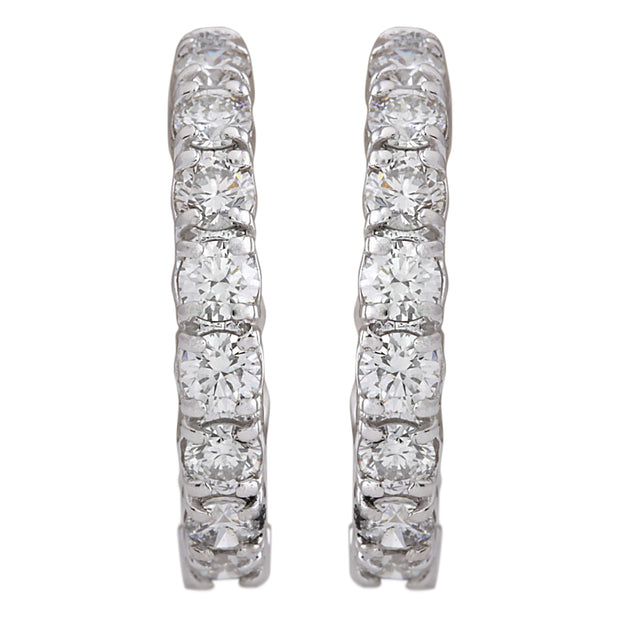2.60 Carat Natural Diamond 14K White Gold Earrings - Fashion Strada