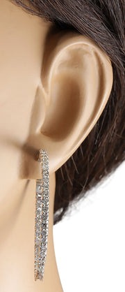 2.68 Carat Natural Diamond 14K White Gold Earrings - Fashion Strada