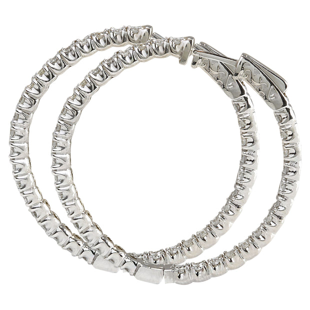 3.05 Carat Natural Diamond 14K White Gold Earrings - Fashion Strada