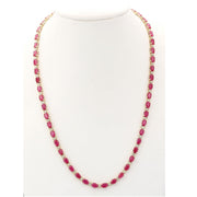 30.65 Carat Natural Ruby 14K Yellow Gold Diamond Necklace - Fashion Strada