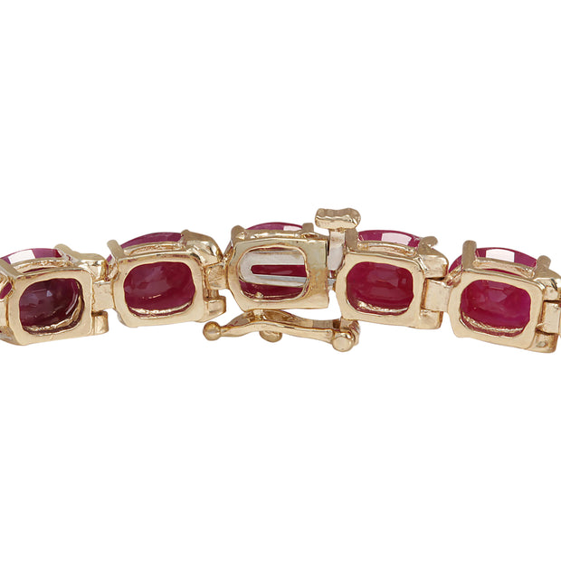 30.89 Carat Natural Ruby 14K Yellow Gold Bracelet - Fashion Strada