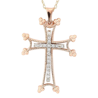 0.30 Carat Natural Diamond 14K Rose Gold Necklace - Fashion Strada