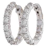3.10 Carat Natural Diamond 14K White Gold Earrings - Fashion Strada