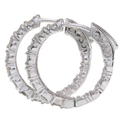 3.10 Carat Natural Diamond 14K White Gold Earrings - Fashion Strada
