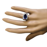 3.32 Carat Natural Tanzanite 14K White Gold Diamond Ring - Fashion Strada