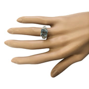 3.40 Carat Natural Aquamarine 14K White Gold Diamond Ring - Fashion Strada