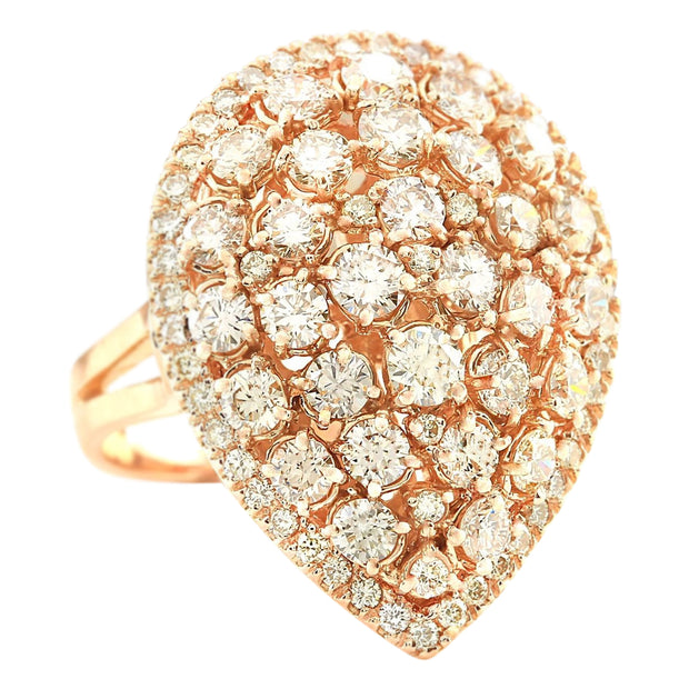 3.70 Carat Natural Diamond 14K Rose Gold Ring - Fashion Strada