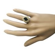 4.03 Carat Natural Sapphire 14K Yellow Gold Diamond Ring - Fashion Strada